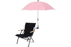 BEIJIALY Ombrello per Sedia Regolabile con Morsetto Universale, Ombrello per Passeggino, Parasole Anti-UV per Passeggino Ombrellone per Ombrellone, Ombrellone per Sedia da Spiaggia con Protezione UV P