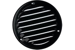 EUROPLAST Ø 100mm Griglia di Ventilazione con Zanzariera - Griglie D'Aerazione in Metallo - Acciaio, Nera