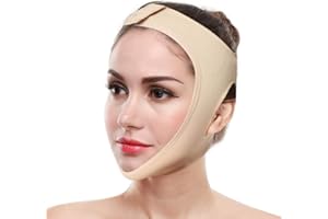 YUYTE Faja Para Papada, Máscara Facial Que Adelgaza, Máscara Para Adelgazar Facial V Belleza Cuello Mascarilla Alza Forma Delgada Línea Cara Reducir Papada Vendaje Juego Para La Mujer Y El Hombre(M)