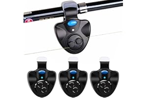 ‎DASIAUTOEM DASIAUTOEM Elektronisch Bissanzeiger Empfindsame Angeln Bissanzeiger 3 Stück Elektronisch Bissanzeiger Leuchtanzeiger Swinger Vibration auf der mit LED Leuchtanzeiger Einfach Zu Befestigende