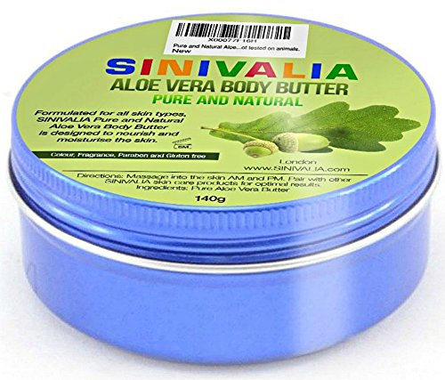 Body Butter - Best for Normal, Dry, Sensitive Skin - Aloe Vera Moisturiser Perfect after Sun Skin Care - Used as Anti-Ageing, Anti-Wrinkle Face, Hands Cream, Intense Hair Treatment - Great Vegan Gift