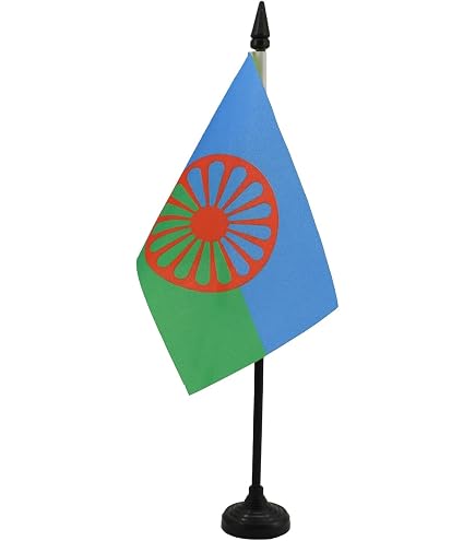 Drapeau Gitan Gens Du Voyage 90x60 Cm – Sainte Sara, Niglo, Verdine, Croix Camargue, Symbole Rom Tsigane Manouche