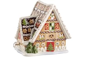 Villeroy und Boch Christmas Toys Spieluhr "Lebkuchenhaus", Porzellan, Weiß/Beige