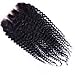 Fureya Hair Brazilian Virgin Hair Human Hair Closure With Baby Hair Kinky Curly Top Lace Closure Part 8" Naturl Black Bleached Knots (free part)