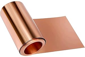 JONOISAX Feuille De Cuivre Pur À 99,99% - Largeur 10 Cm Rouleau De Feuille De Cuivre Plaque De Feuille De Cuivre en Cuivre Pur De Haute Pureté,1 * 100 * 1000mm