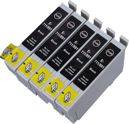 5 Multipack XL Epson T0715 , T0895 Patronen Kompatible. 5 schwarz für Epson Stylus D120, Stylus D78, Stylus D92, Stylus DX4000, Stylus DX4050, Stylus DX4400, Stylus DX4450, Stylus DX5000, Stylus DX5050, Stylus DX6000, Stylus DX6050, Stylus DX7000F, Stylus DX7400, Stylus DX7450, Stylus DX8400, Stylus DX8450, Stylus DX9400F, Stylus Office B40W, Stylus Office BX300F, Stylus Office BX310FN, Stylus Office BX600FW, Stylus Office BX610FW, Stylus S20, Stylus S21, Stylus SX100, Stylus SX105, Stylus SX110, Stylus SX115, Stylus SX200, Stylus SX205, Stylus SX210, Stylus SX215, Stylus SX218, Stylus SX400, Stylus SX405, Stylus SX405WiFi, Stylus SX410, Stylus SX415, Stylus SX510W, Stylus SX515W, Stylus SX600FW, Stylus SX610FW. Tintenpatrone. Tinten kompatible Druckerpatronen. T0711 , T0891 , TO711 , TO891 © Patronenland