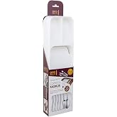 DecoBella 5 Compartment Drawer Spoon Holder, White