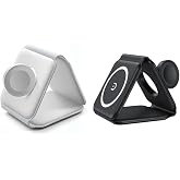 Microcase Iphone Watch ile uyumlu Manyetik Katlanabilir 30W 3in1 Kablosuz Şarj Standı-AL4075 (Beyaz)