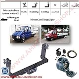 Stußstangedemontage: NEIN AHK Anhängerkupplung mit Elektrosatz 7 polig für Mercedes Sprinter W901-905 / VW 28-46 1995-2006 Fahrgestell/Pritsche Anhängevorrichtung Hängevorrichtung - starr, mit angeschraubtem Kugelkopf