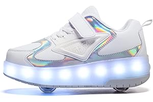 ROLLTONGOZ Chaussures à roulettes Garçons Filles Respirant Patins à roulettes pour Unisexe Enfants Retractable Basket Cadeaux créatifs de Vacances pour Enfants Chaussures Noël Nouvel an Cadeau d'anniversaire