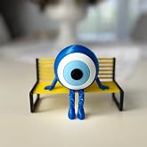 Nazar Boncuğu Dekoratif Fig&uuml;r - Bacaklı Nazarlık Masa&uuml;st&uuml; S&uuml;s&uuml; (9x8 cm) - BANK DAHİL DEĞİLDİR