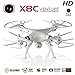 Produktbild Syma X8C Headless Quadcopter 4CH 2.4GHz 6 Achsen 3D Drohne 360 grad mit 2MP HD Kamera Led Licht Drohne FPV Flugzeit 10-12 Minuten für Android iPhone IOS Handly(X8C-weiß)