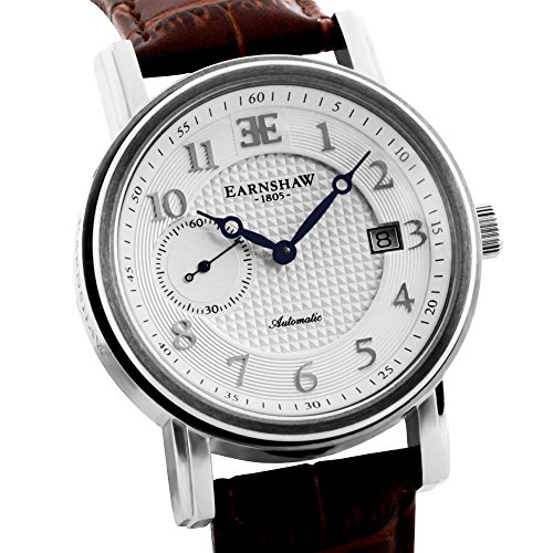 Thomas Earnshaw Men's Fitzroy Automatic Watch with White Dial Analogue Display and Brown Leather Strap ES-8027-02