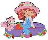 3-D Kindergarderobe - " Mädchen - Emily Erdbeer " - mit 4 Kleiderhaken Moosgummi - Garderobenhaken Erdbeere Katze - Wandhaken Kinder Garderobe Kind Wandgarderobe Haken / Kinderzimmer / Haken - Kleiderhaken - Wandgarderobe / Moosgummi - Erdbeere / Kätzchen