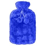 Large Hot Water Bottle Fabulous Quality Hot Water Bottles With Beautiful Covers (Dark Blue)