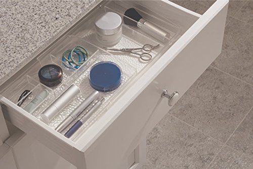 mDesign Ausziehbarer Kosmetik-Organizer für die Schublade für Waschtisch Schrank zum Aufbewahren von Makeup, Kosmetika – Durchsichtig - 2