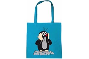 Logoshirt® Krecik I Oh Oh I Torba bawełniana na zakupy I Ekologiczna I Worek jutowy I Z motywem I Długie uchwyty I Öko-Tex® I Turkusowy I Licencjonowany design