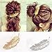 Tinksky Leaf Shaped Hair Clip Pin Claw Headwears Hair Accessories Pack of 2 (Golden+Silver)