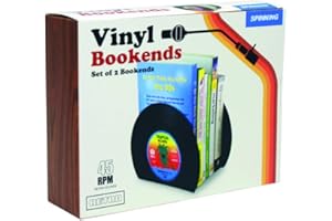 Gift Republic Spinning Hat Retro Vinyl Bookends,Black,135. x 18 x 5cm