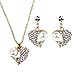 Produktbild DOLDOA Mädchen Damen elegante Weinlese Herz geformte Halsketten Ohrring Schmucksache Satz Schmuck Set