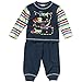 Lullaby Baby Boys Trucks Diggers Striped Cotton Pyjamas - Navy - 12/18 Months