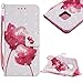 Price comparison product image Cestor Strap Flip Case for Huawei Mate 20 Pro,Stylish 3D Art Painted Stand Wallet Case for Huawei Mate 20 Pro,Shockproof Slim Fit PU Leather Case with Card Slot Magnetic Closure Ring Holder,Red Rose