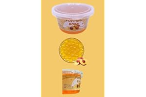 bobatra.de Bubble Tea Popping Boba Premium Fruchtperlen 490 G Boba-Perlen Orig. aus Taiwan (Pfirsich)