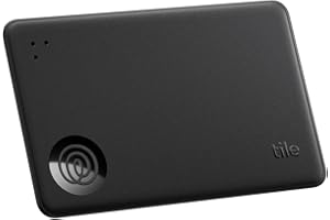 Tile by Life360 Slim - Geldbörsenfinder, Bluetooth-Tracker und Gegenstandsfinder für Gepäckanhänger, Reisepässe und mehr, iOS- & Android-kompatibel, Handy-Finder, 1er-Pack (Schwarz)