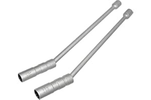 ZKTOOL 14MM&16MM Chiave Magnetica per Candele di Accensione con Asta Lunga, a Parete Sottile a 12 Punti da 3/8 di Pollice CR-V di Estensione Girevole per Candela, Estrattore per Candele