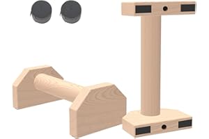 LEIBLSUFO Handstand Stütze, PowerBars Holz-Parallettes, gelenkschonende Liegestützgriffe, rutschfeste Handstand-Barren, Calisthenics & Yoga