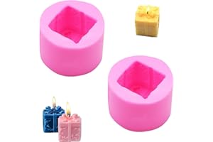 HETING-YQ 2 Pièces Moule à Bougie en Silicone Moules à Bougies en Forme Boîte-Cadeau DIY Bougies Moule pour Décoration de Gâteau Mariage