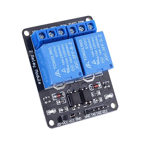 RingSun 2 Kanäle 5V Relais Modul Relaiskarte Relay Shield Module Brett AC 250V/10A, DC 30V/10A; SRD-05VDC-SL-C - 2