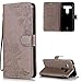 Produktbild Handyhülle für HTC U12 Plus Leder Brieftasche,HTC U12 Plus Hülle,FNBK Blumen Flip Wallet Stand Case Card Slot Leder Tasche Karteneinschub Magnetverschluß Kratzfestes Grau Schutzhülle für HTC U12 Plus