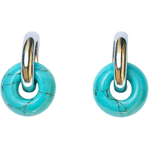 Orecchini Pendenti Bohemien Turchesi - Vintage Y2K Con Pietra Portafortuna Blu - Gioielli Etnici Regalo Per Donna