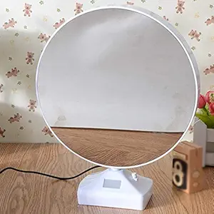 Photo Factory Personalized/Customized Magic Round Mirror Photo Frame with LED Lights Designed for Gifts to Your Loved One