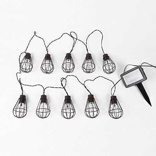 Design Metall Lichterkette, kupferfarben, solarbetrieben mit warmweißen LEDs, 2,8m, von Festive Lights - 2