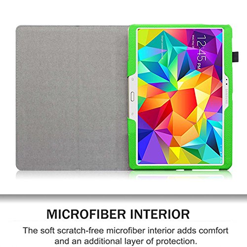 Fintie Samsung Galaxy Tab S 10.5 Hülle Case – Slim Fit Folio Kunstleder Schutzhülle Cover Tasche mit Ständerfunktion für Samsung Galaxy Tab S T800 T805 (10,5 Zoll) Tablet (mit Auto Schlaf / Wach Funktion), Grün - 5