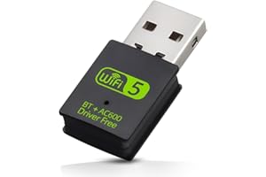 LORRTTA AC600 USB WiFi Dongle, 5GHz/2.4GHz Wireless Dual Band Adapter for PC Desktop Laptop, 600Mbps High-Speed WIFI Receiver, Bluetooth 4.2 Internet Dongle, Supports WindowsXP/7/8/8.1/10/11, Mac