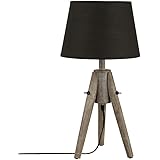 Lampada in legno e paralume conico