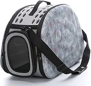 Kitty Flex Foldable Pet Dog Cat Carrier Cage Collapsible Travel Kennel - Portable Pet Carrier Outdoor Shoulder Bag for Puppy Kitty Small Medium Animal Bunny Ferrets Transport Carry