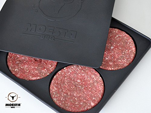 Moesta-BBQ BurgerPresse No.1 - Die 4-Fach Silikon Hamburgerpresse