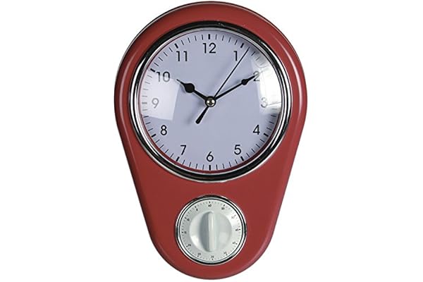 OOTB Kitchen 50-tals retro väggklocka med timer