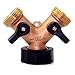 Produktbild AlonSwallow Messingschlauchkupplung, Zwei-Wege-Faucet EIN-Zwei-Ventil-Diverter-Ausstattung, Diverter/Schlauchventil, 2-Wege-Solid Brass Y-Ventil-Gartenschlauchkupplung Made of Solid Brass