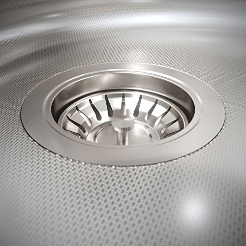 Einbauspüle Sossai SEBA-O840 inkl. Siphon und Montage Zubehör | Form: Oval, 1-Becken, 1 Ablage | Maße: 840 x 440 mm, Tiefe: 180 mm | Material: Edelstahl - 6