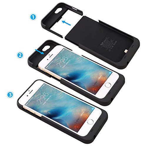 iPhone 6S Battery Case [Apple MFi Certified] SAVFY 3200mAh Rechargeable Extended Charging Battery Case for iPhone 6 / iPhone 6s 4.7 inch Slim Portable Charger Backup Power Bank, Black