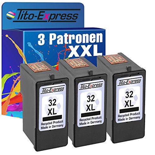 PlatinumSerie® 3x Druckerpatrone für Lexmark 32 XL Black X5210 X7310 X7350 X8300 X8310 X8350 Z805 Z810