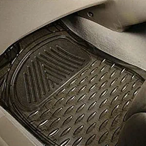 Vocado Car Quaity Car Transparent Black Floor/Foot Mats Set of 4 for Maruti Vitara Brezza (All Year Model)