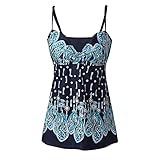 Moserian Damen Large Size Beach Badeanzug Split Konservativer Badeanzug T-Shirt mit hohem Taillen-Bikini