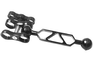 Hotaden en Alliage d'aluminium Plongée sous-Marine de lumière à Double Boule Bras articulé et Clip Support de Fixation pour caméra sous-Marine Photographie