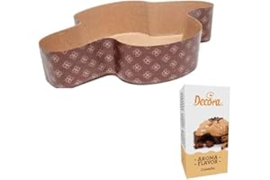 DREAM' S PARTY Set 10 pezzi Stampo COLOMBA 1 kg + Aroma COLOMBA (50gr) - forma pirottino in Carta Forno Monouso - deale per Colombe Pasquali, Dolci di Pasqua, Pan brioche, Pan Dolce ECC. - 10 Pezzi da 1000 gr